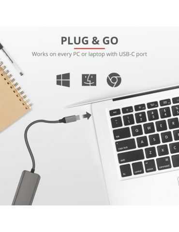 Adaptor trust halyx aluminium usb-c to 4-port usb-a 3.2 hub Trust - 1