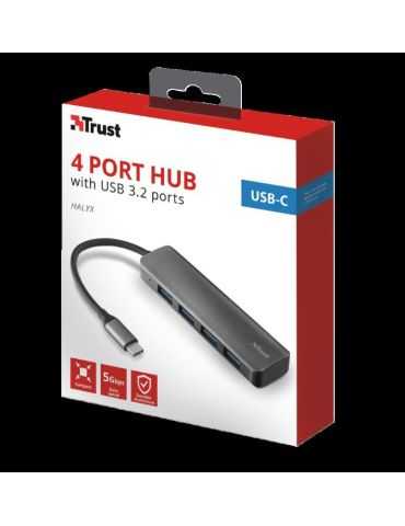 Adaptor trust halyx aluminium usb-c to 4-port usb-a 3.2 hub Trust - 1