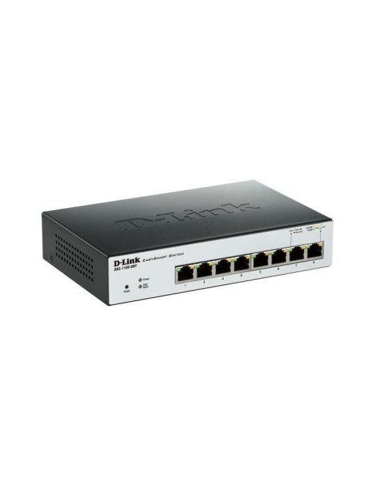 Switch d-link dgs-1100-08p 8 porturi gigabit poe 802.3af poe budget D-link - 1