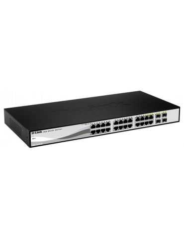 Switch d-link dgs-1210-24 20 porturi gigabit 4 porturi combo 1000baset/sfp D-link - 1 - Tik.ro