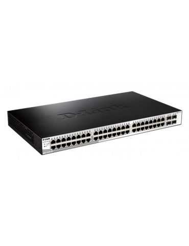 Switch d-link dgs-1210-52 48 porturi gigabit 4 porturi sfp capacity 10/100/1000 Mbps D-link - 1 - Tik.ro