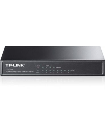 Switch tp-link tl-sf1008p 8 porturi 10/100mbps 4 porturi poe metal Tp-link - 1 - Tik.ro