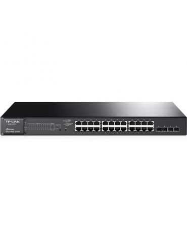 Switch tp-link t1600g-28ps 24 porturi gigabit 4 porturi comborj45/sfp poe+ Tp-link - 1 - Tik.ro