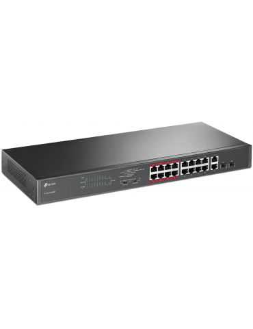 Tp-link switch 16 porturi 16 poe+ 10/100mbps rj45 ports2 10/100/1000mbps Tp-link - 1 - Tik.ro