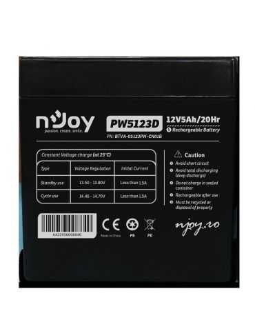Acumulator vrla njoy 12v pw5123d terminal t2 over 260 cycles Njoy - 1
