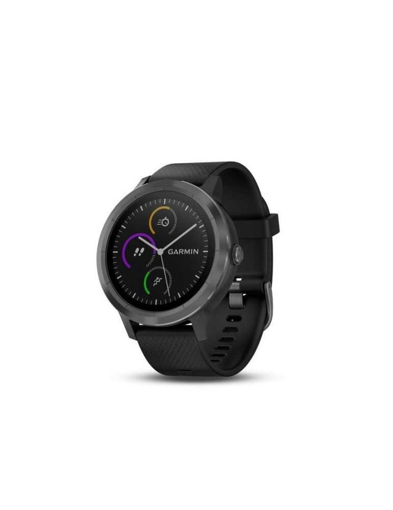 Ceas smartwatch garmin vivoactive 3 gps slate curea silicon neagra