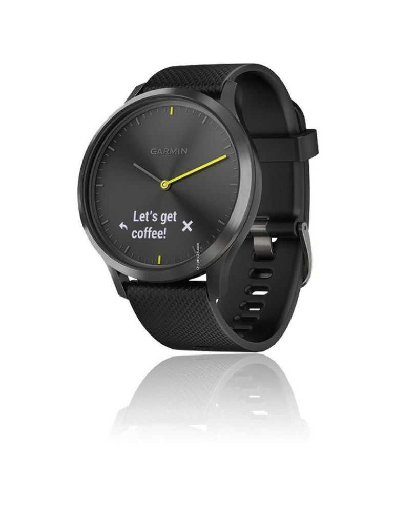 Ceas inteligent hibrid garmin vívomove hr negru cu brăţară neagră