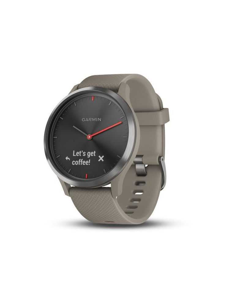 Ceas inteligent hibrid garmin vívomove hr negru cu brăţară sandstone