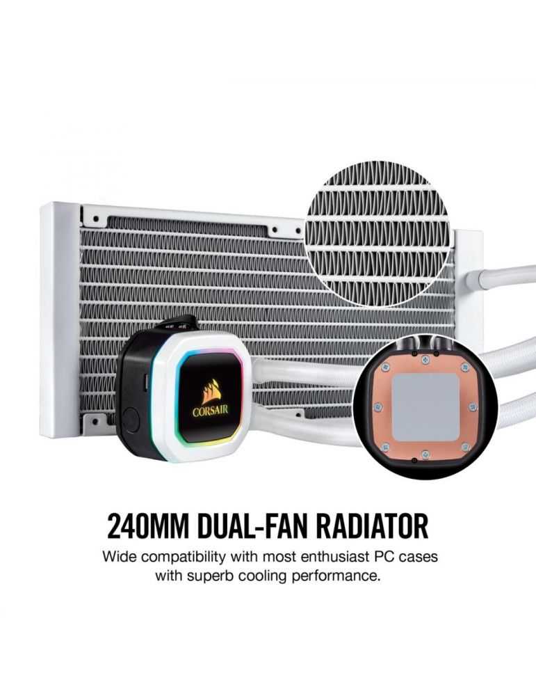 Cooler cpu corsair hydro h100i rgb platinum aluminium material pwm