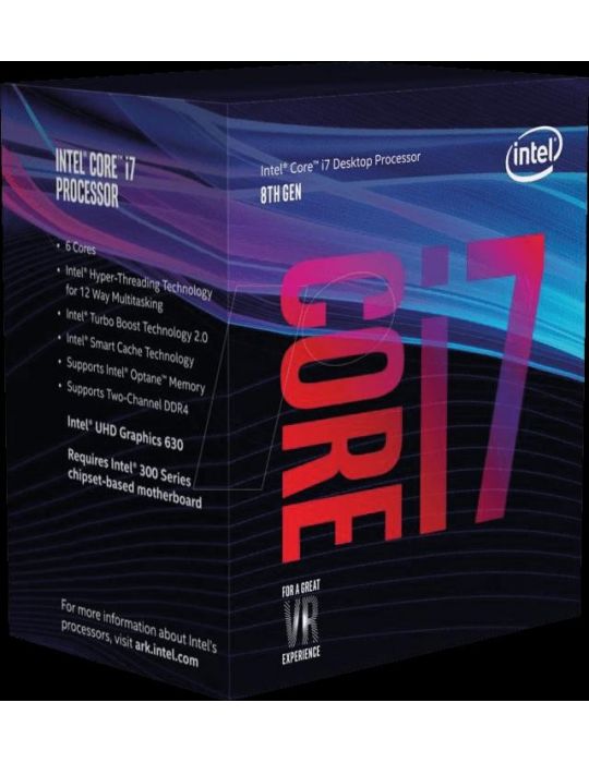 Procesor intel core i7-8700 bx80684i78700 3.7ghz 6 cores lga1151 64-bit Intel - 1