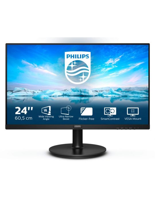 Philips V Line 241V8L/00 LED display 60,5 cm (23.8") 1920 x 1080 Pixel Full HD Negru Philips - 1