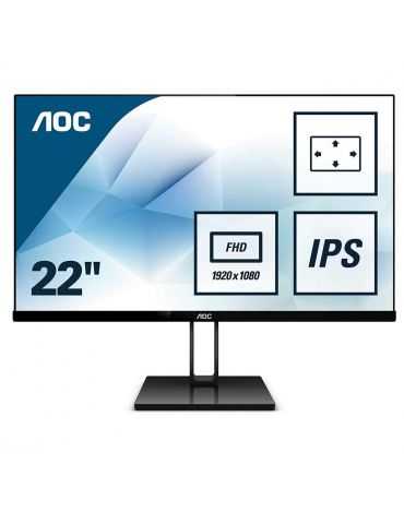 Monitor 21.5" AOC 22V2Q, FHD 1920*1080, 75 Hz, WLED, IPS, 16:9, 5 ms, 250 cd/mp, 1000:1/ 20M:1 Aoc - 1 - Tik.ro