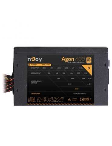 Sursa atx njoy 600w agon 600 eff 80% 12v 2.3 Njoy - 1 - Tik.ro