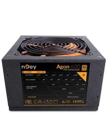 Sursa atx njoy 600w agon 600 eff 80% 12v 2.3 Njoy - 1