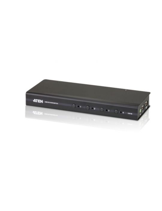 Aten CS74D-AT-G switch-uri pentru tastatură, mouse și monitor (KVM) Negru Aten - 1