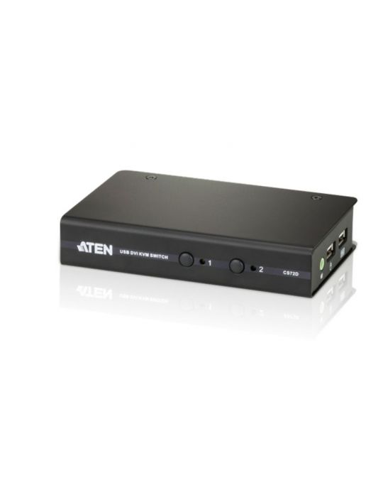 Aten CS72D switch-uri pentru tastatură, mouse și monitor (KVM) Negru Aten - 1