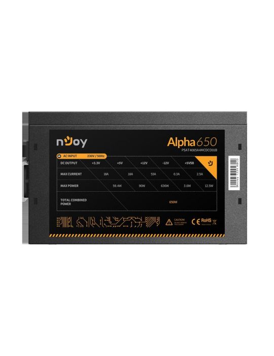 Sursa atx njoy 650w alpha 80+ gold  putere (w) 650 Njoy - 1