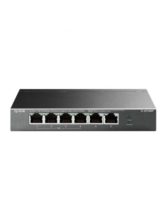 TP-LINK TL-SF1006P switch-uri Fast Ethernet (10/100) Power over Ethernet (PoE) Suport Negru Tp-link - 1