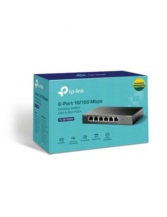 TP-LINK TL-SF1006P switch-uri Fast Ethernet (10/100) Power over Ethernet (PoE) Suport Negru Tp-link - 3