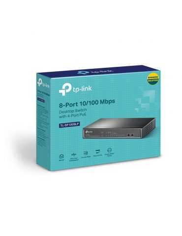 TP-LINK TL-SF1008LP switch-uri Fara management Fast Ethernet (10/100) Power over Ethernet (PoE) Suport Negru Tp-link - 3