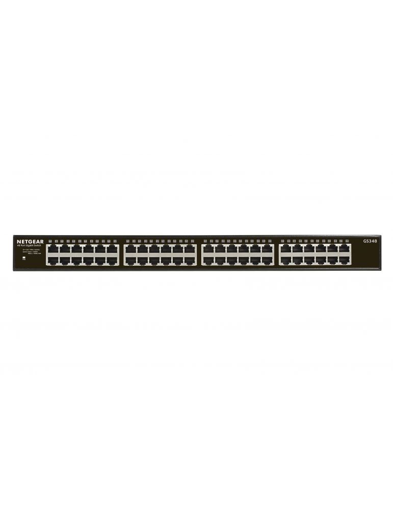 Hubs & Switches Netgear GS348 Fara management Gigabit Ethernet (10/100/1000) 1U Negru