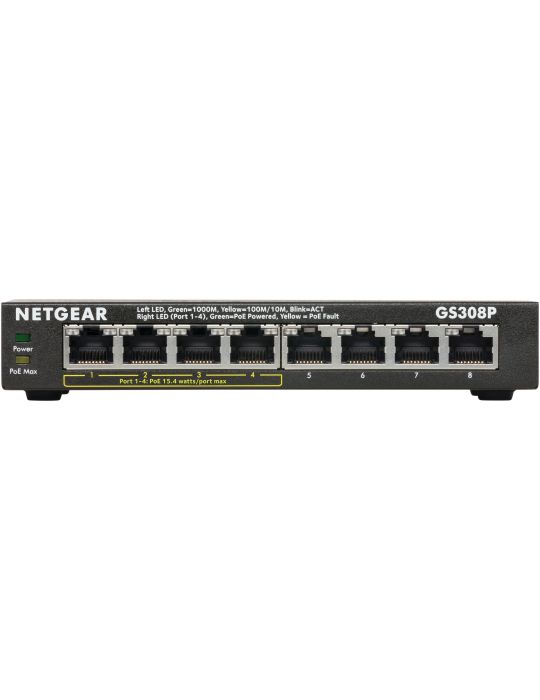 Netgear GS308P Fara management Gigabit Ethernet (10/100/1000) Power over Ethernet (PoE) Suport Negru Netgear - 3