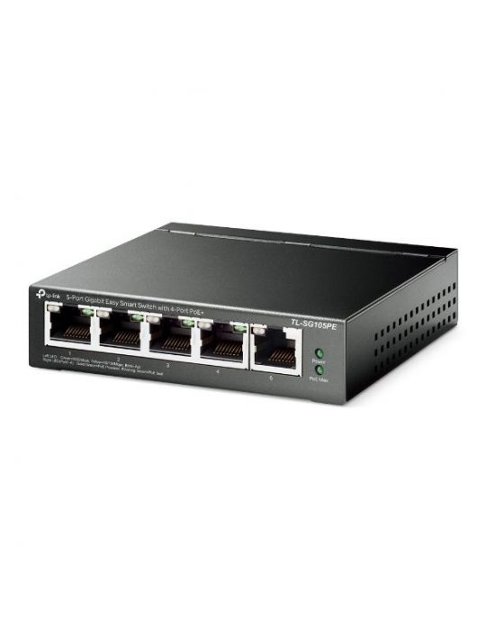 TP-LINK TL-SG105PE switch-uri Fara management L2 Gigabit Ethernet (10/100/1000) Power over Ethernet (PoE) Suport Negru Tp-link -