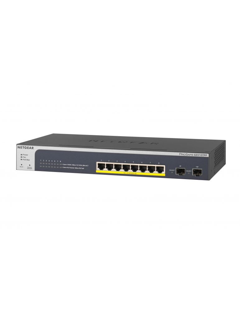 Hubs & Switches Netgear GS510TPP Gestionate L2/L3/L4 Gigabit Ethernet (10/100/1000) Power over Ethernet (PoE) Suport Negru