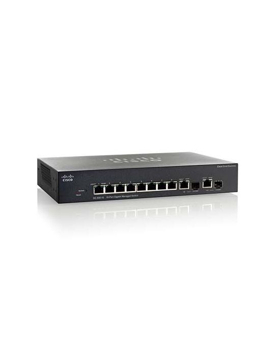 Cisco SG350-10P Gestionate L3 Gigabit Ethernet (10/100/1000) Power over Ethernet (PoE) Suport Negru Cisco - 1
