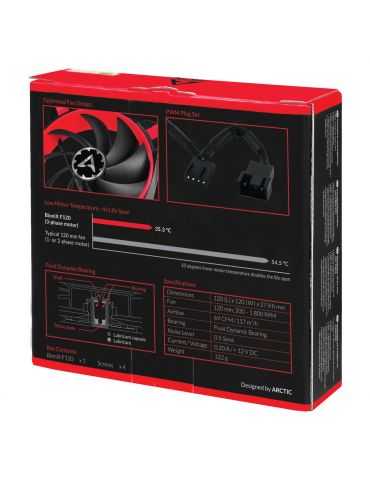 ARCTIC BioniX F120 Carcasă calculator Distracţie 12 cm Negru, Roşu Arctic - 6