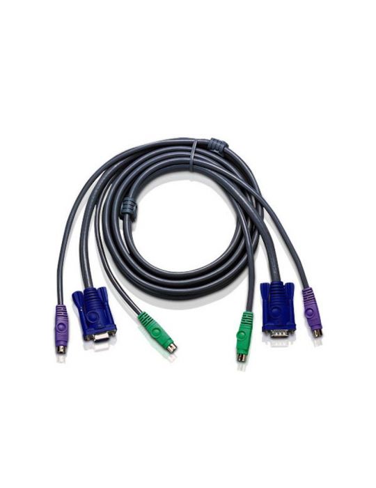 ATEN 6ft PS/2 cabluri KVM Negru 1,8 m Aten - 1
