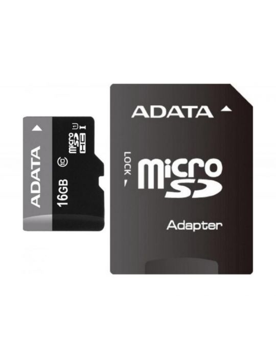 Micro secure digital card adata 16gb ausdh16guicl10-ra1 clasa 10 cu Adata - 1
