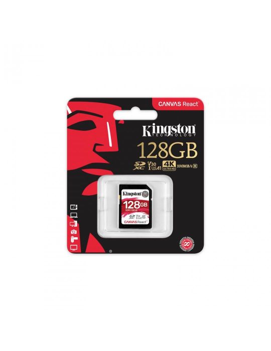 Secure digital card kingston 128gb sdxc clasa 10 uhs-i 100mb/s Kingston - 1