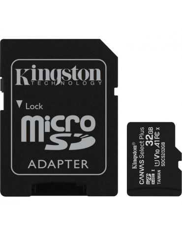 Microsd kingston 32gb select plus clasa 10 uhs-i performance r: Kingston - 1 - Tik.ro