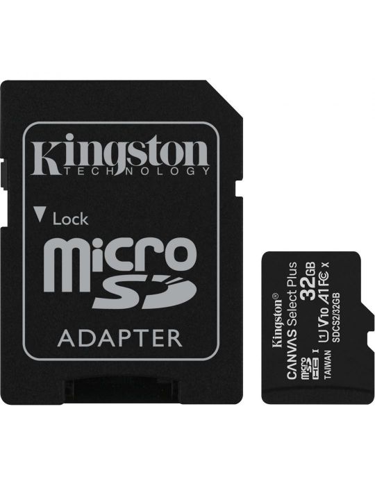 Microsd kingston 32gb select plus clasa 10 uhs-i performance r: Kingston - 1