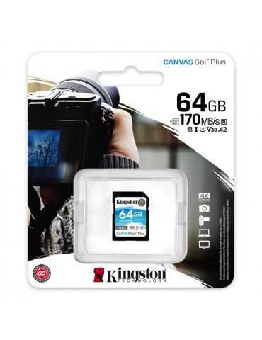 Sd card kingston 64gb canvas go plus clasa 10 uhs-i Kingston - 1 - Tik.ro
