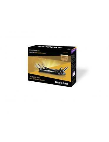 NETGEAR Nighthawk X6 AC3200 router wireless Gigabit Ethernet Tri-band (2.4 GHz / 5 GHz / 5 GHz) 4G Negru Netgear - 12