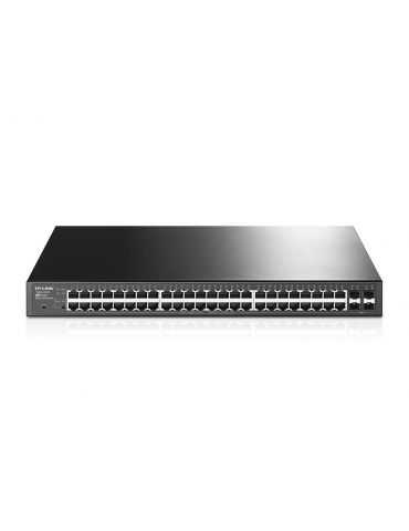 TP-LINK T1600G-52PS Gestionate L2+ Gigabit Ethernet (10/100/1000) Power over Ethernet (PoE) Suport 1U Negru Tp-link - 1 - Tik.ro