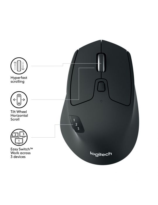 Logitech M720 Triathlon Mouse mouse-uri Mâna dreaptă RF Wireless + Bluetooth Optice 1000 DPI Logitech - 3