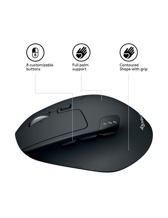 Logitech M720 Triathlon Mouse mouse-uri Mâna dreaptă RF Wireless + Bluetooth Optice 1000 DPI Logitech - 4