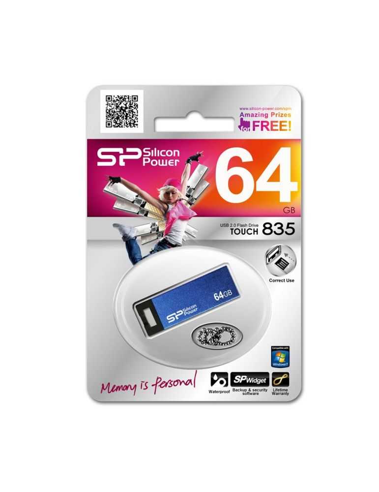 Silicon Power 64GB Touch 835 memorii flash USB 64 Giga Bites USB Tip-A 2.0 Albastru