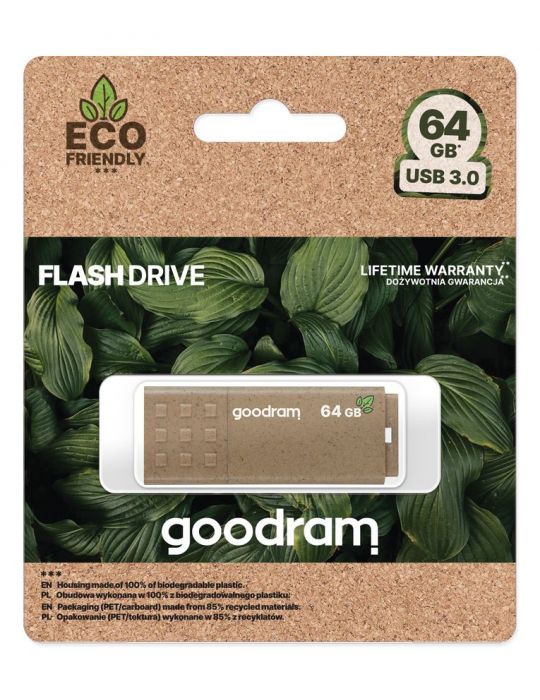 Goodram UME3 Eco Friendly memorii flash USB 64 Giga Bites USB Tip-A 3.2 Gen 1 (3.1 Gen 1) Lemn Goodram - 5