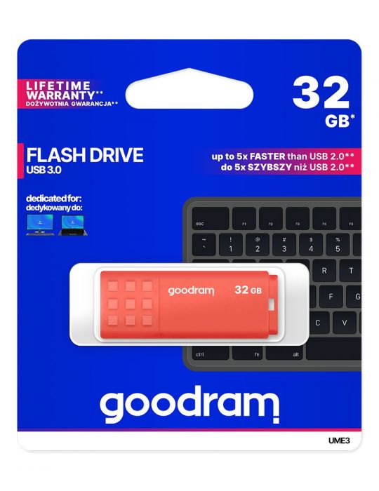 Goodram UME3 memorii flash USB 32 Giga Bites USB Tip-A 3.2 Gen 1 (3.1 Gen 1) Portocală Goodram - 5