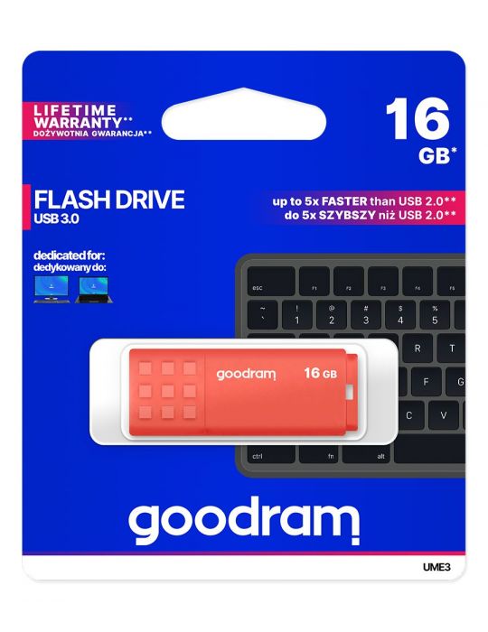 Goodram UME3 memorii flash USB 16 Giga Bites USB Tip-A 3.2 Gen 1 (3.1 Gen 1) Portocală Goodram - 5