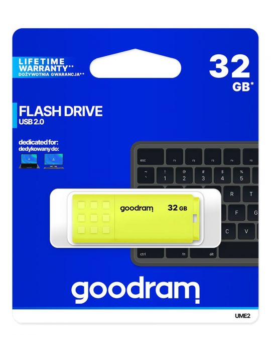 Goodram UME2 memorii flash USB 32 Giga Bites USB Tip-A 2.0 Galben Goodram - 5