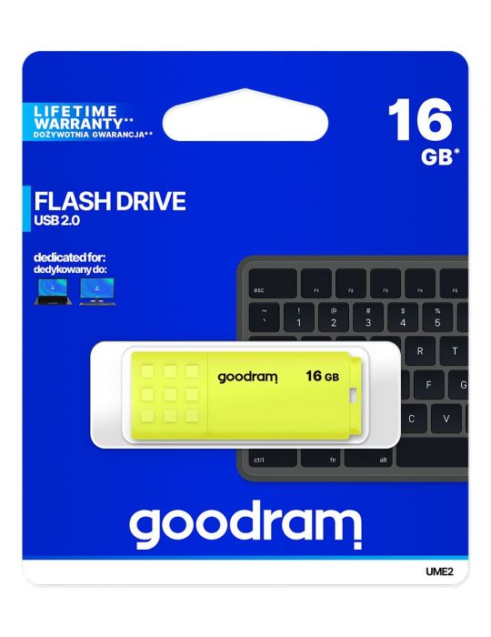 Goodram UME2 memorii flash USB 16 Giga Bites USB Tip-A 2.0 Galben Goodram - 5