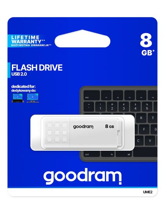 Goodram UME2 memorii flash USB 8 Giga Bites USB Tip-A 2.0 Alb Goodram - 5