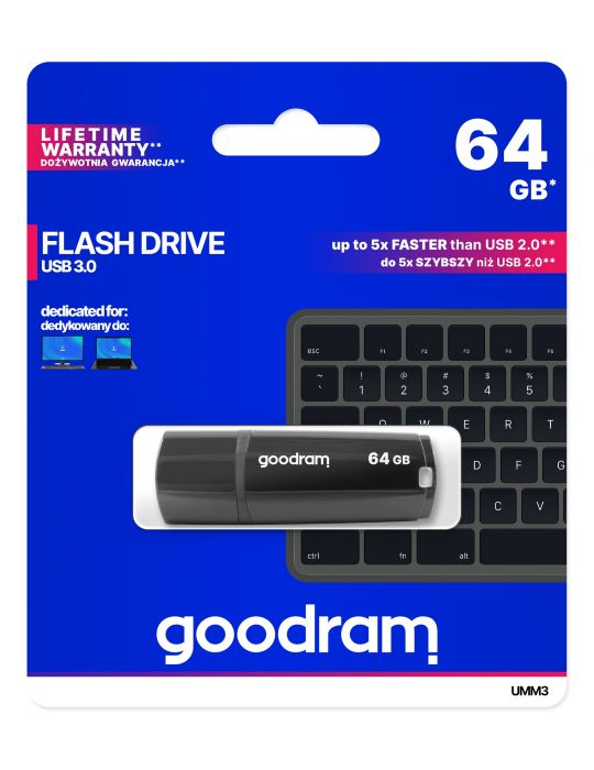 Goodram UMM3 memorii flash USB 64 Giga Bites USB Tip-A 3.2 Gen 1 (3.1 Gen 1) Negru Goodram - 2