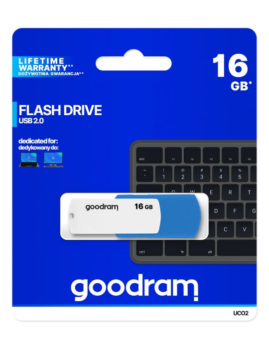 Goodram UCO2 memorii flash USB 16 Giga Bites USB Tip-A 2.0 Albastru, Alb Goodram - 1