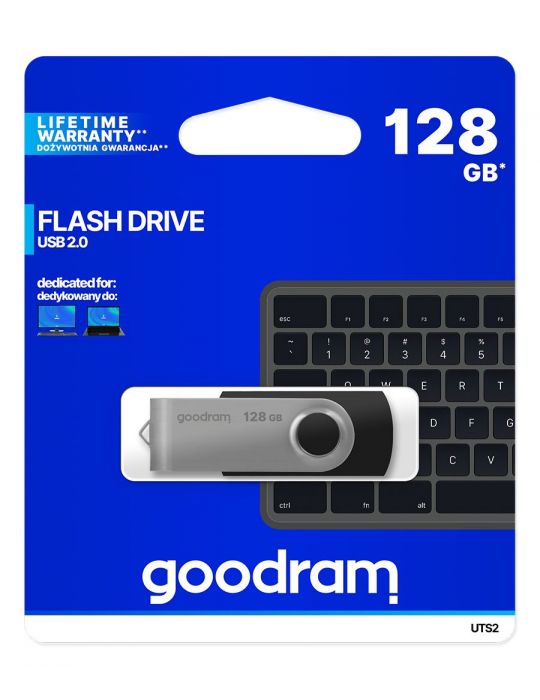 Goodram UTS2 memorii flash USB 128 Giga Bites USB Tip-A 2.0 Negru, Argint Goodram - 5